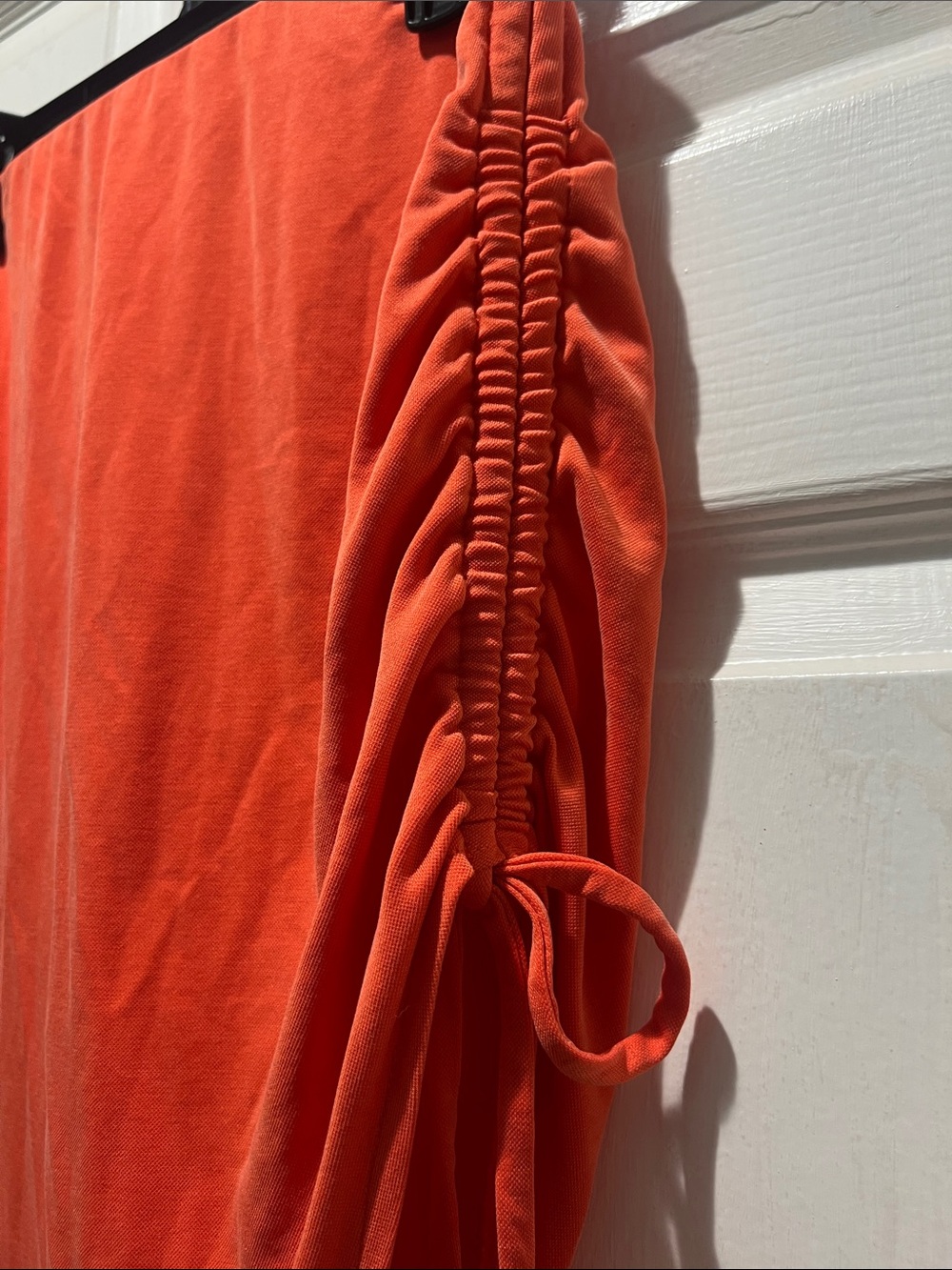 Open Edit Ruched Side-Tie Skirt in Vibrant Orange - Picture 4 of 8